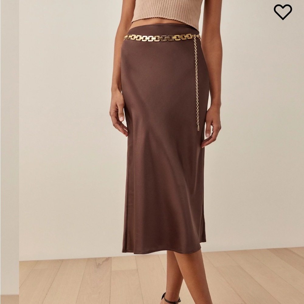 Reformation Silk Midi Skirt